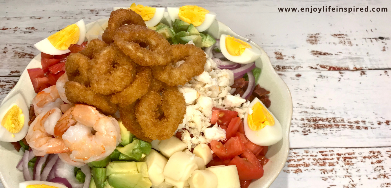 Seafood Cobb Salad with Creamy Balsamic dressing